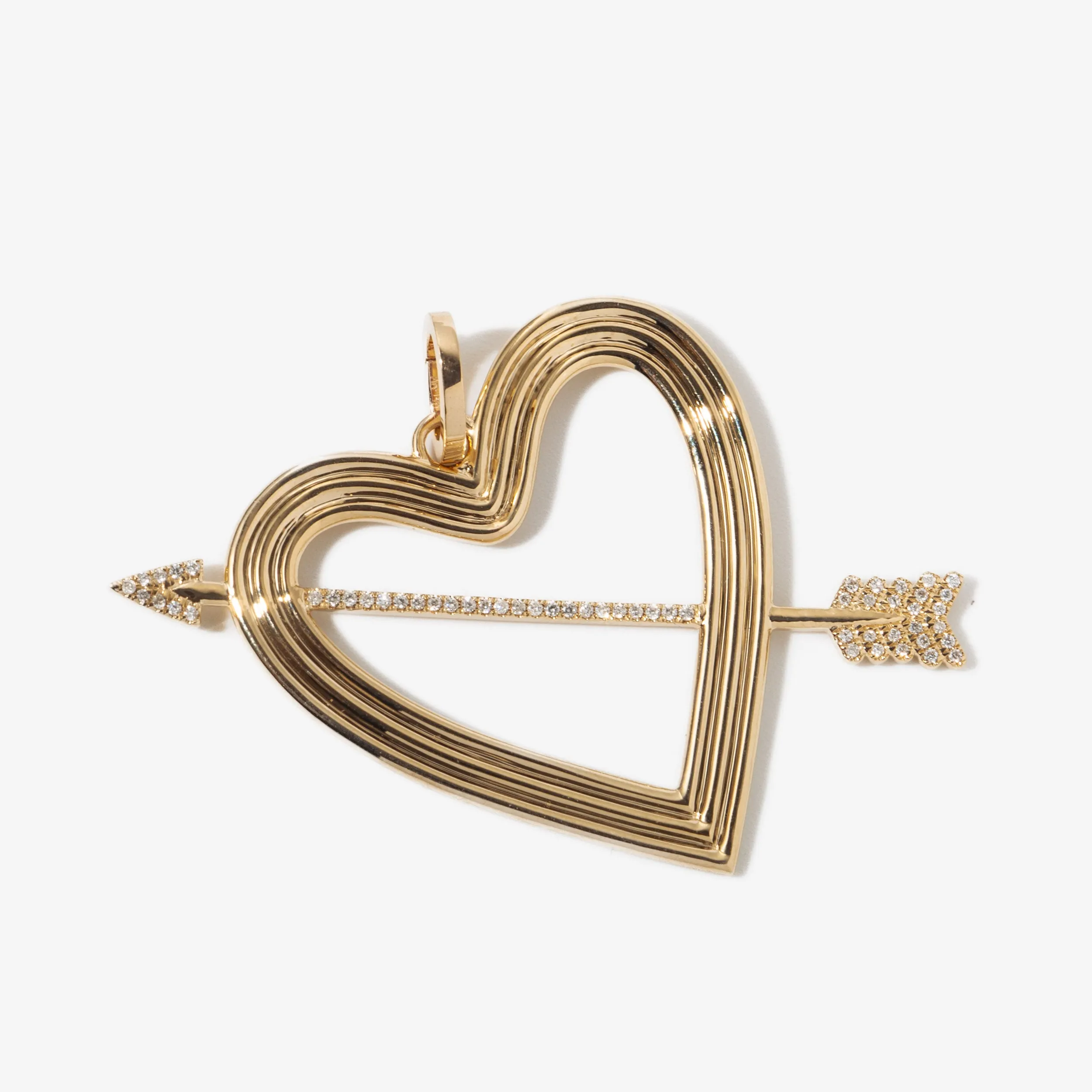 XL Pavé Heart & Arrow Hinged Charm