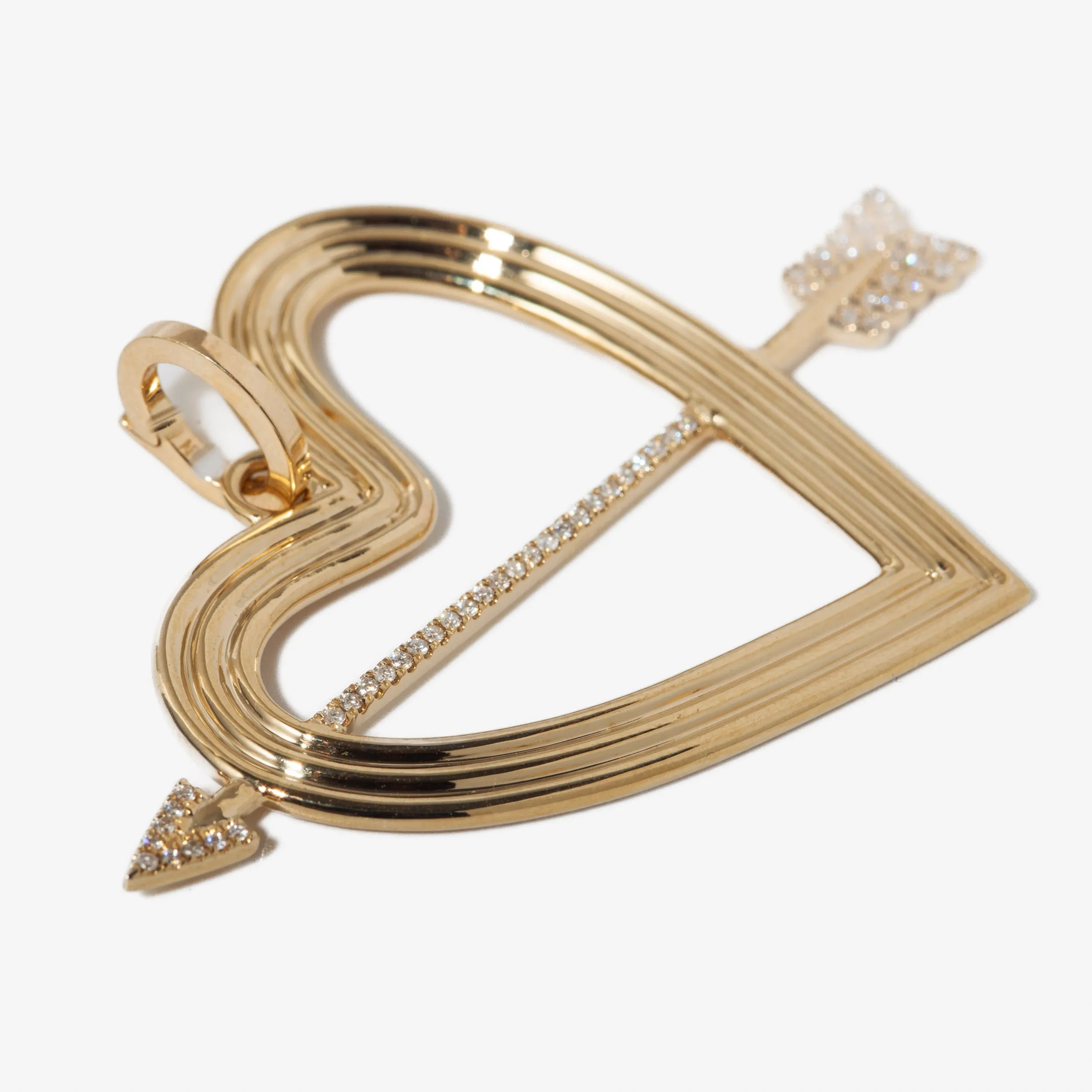 XL Pavé Heart & Arrow Hinged Charm