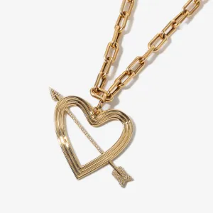 XL Pavé Heart & Arrow Hinged Charm
