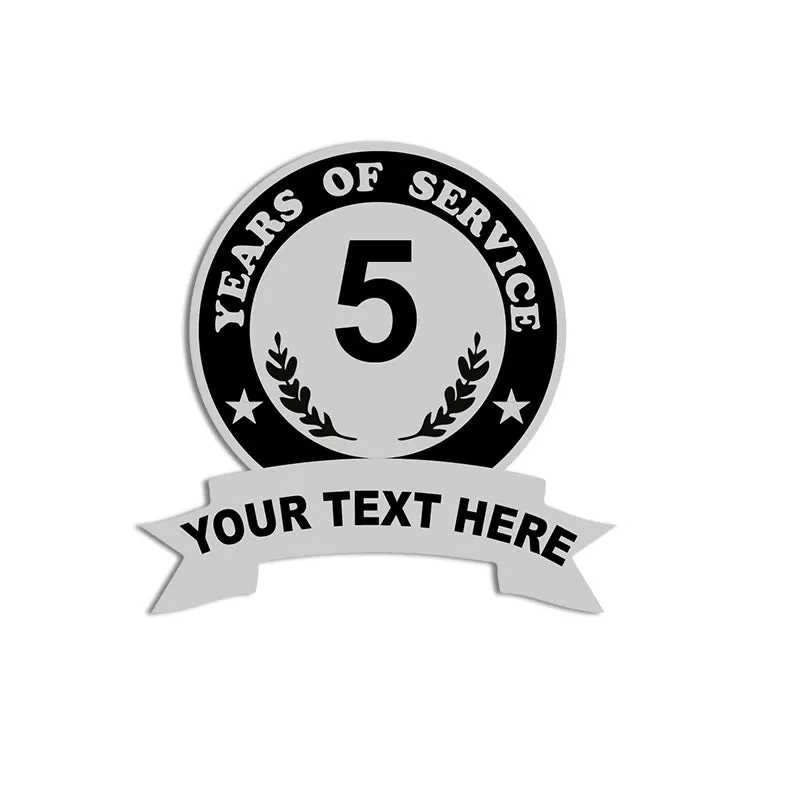 Years of Service Pins with Custom Center Years & Bottom Text