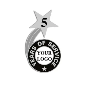 Years of Service Pins with Custom Years & Center Logo