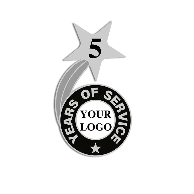 Years of Service Pins with Custom Years & Center Logo